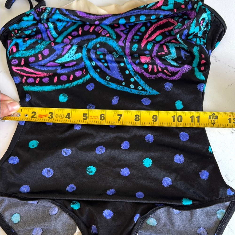 Vibrant Black and Purple One Piece Swimsuit - Picture 10 of 11